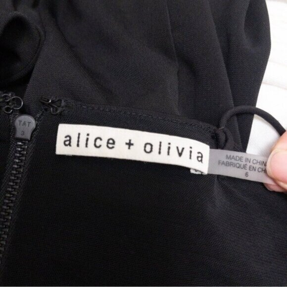Alice + Olivia Havana Cutout Mini Dress 6 Black - Picture 5 of 8